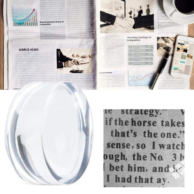 Hztyyier Magnifying Glass Dome, 2 Inch Acrylic Paperweight, 8X Reading Magnifier with Pouch, Optical Half Ball Lens - Image 4